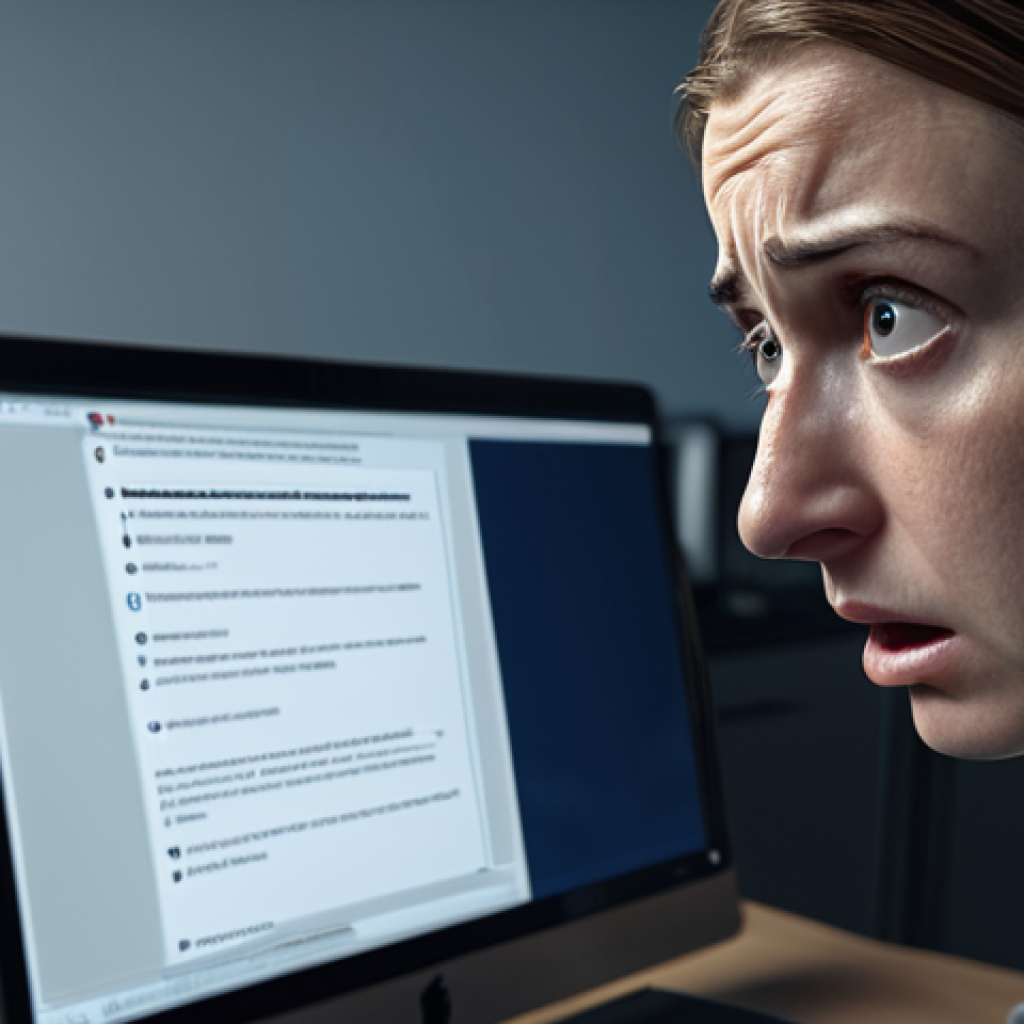 **Data Breach Notification:** A somber image of a concerned customer receiving an email about a data breach. Focus on the worried expression and the notification on the screen.